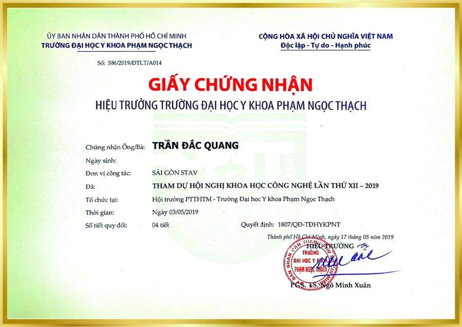 Hội nghị khoa học công nghệ lần I 2019 – BS. Trần Đắc Quang