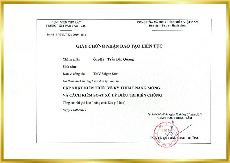 Kỹ thuật nâng mông và xử lý biến chứng 2019 – BS. Trần Đắc Quang